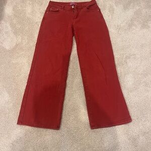 Edikted Flare & Wide Leg Red Jeans